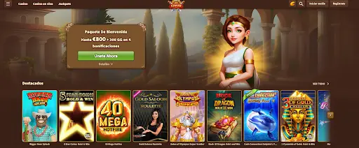 “MyEmpire Casino España - Página principal con bono de bienvenida y juegos destacados” “Página principal de MyEmpire Casino en español con oferta de bienvenida y selección de tragamonedas destacadas”